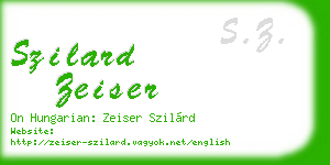 szilard zeiser business card